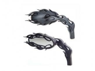 Schwarze Ness-Tech Flamed Spiegel 