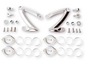 CNC Alu Lampenhalter Set Z-STYLE, verchromt 