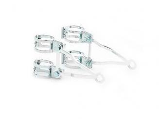 Scheinwerferhalter aus Alu poliert, Schellen verchromt für seiltiche Befestigung 