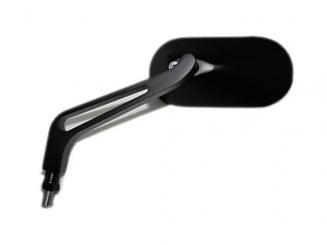 Aluspiegel Chopper Oval schwarz