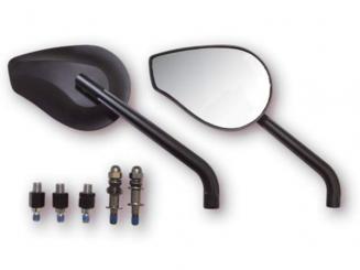 Spiegel PHOENIX 1, E-geprüft schwarz-eloxiert