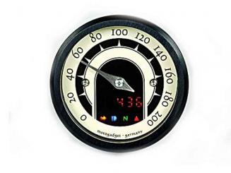 Motoscope Tiny Speedster analoger 49mm Tacho schwarzer Ring 