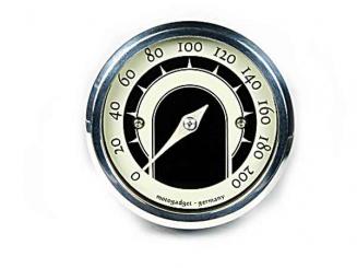 Motoscope Tiny Speedster analoger 49mm Tacho verchromter Ring 