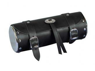 Werkzeugrolle Chopper mit Chromdeckel und Concho, Leder schwarz 