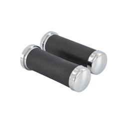 Griffe LEATHER mit verchromten Endkappen 1 Zoll / 25,4mm ohne Gaszugaufnahme  