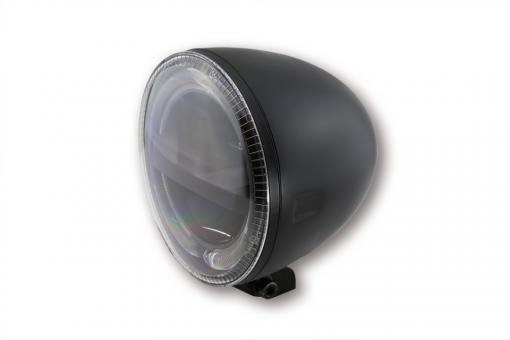 LED-Scheinwerfer CIRCLE, E-geprüft schwarzes Metallgehäuse, untere Befestigung